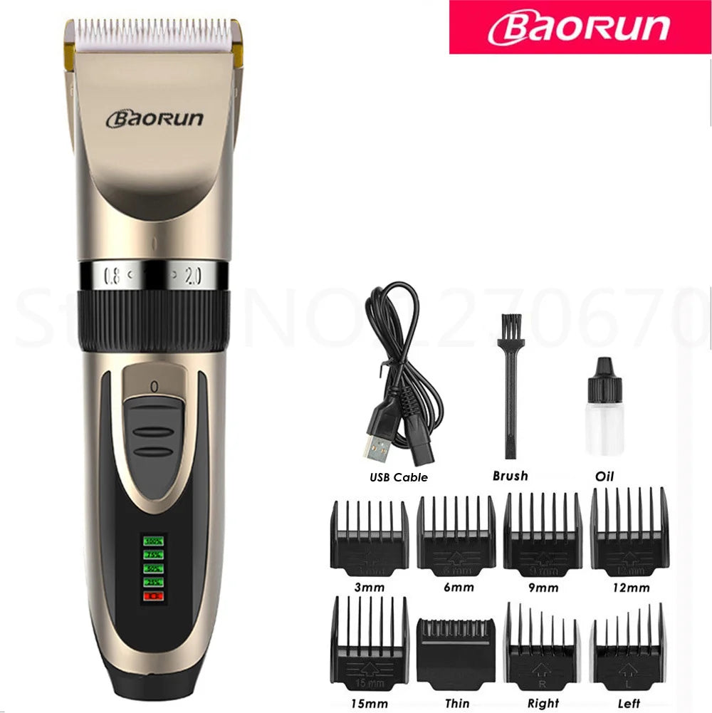 BaoRun Dog Clippers Dogs Grooming Clipper Shaver USB Rechargeable Professional Pet Cat Hair Trimmer Low-Noise Haricut Machine