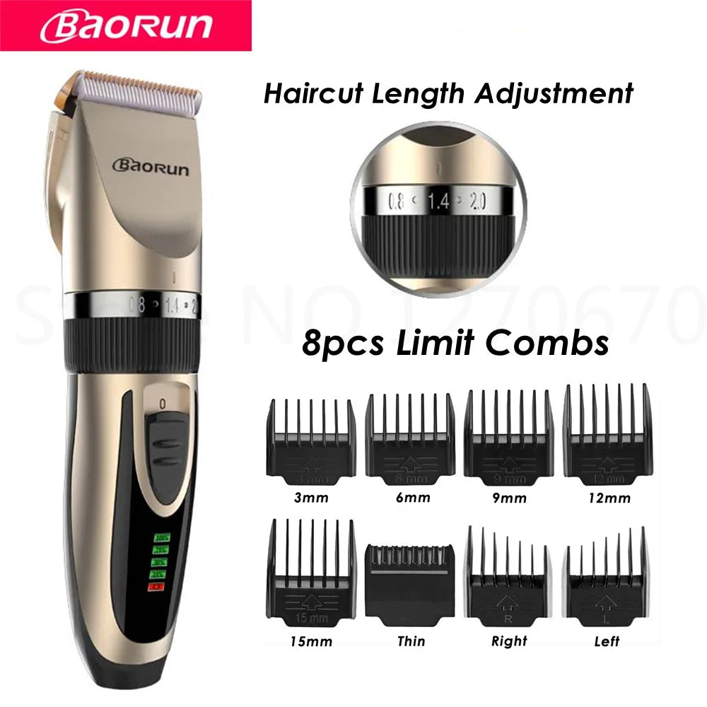 BaoRun Dog Clippers Dogs Grooming Clipper Shaver USB Rechargeable Professional Pet Cat Hair Trimmer Low-Noise Haricut Machine