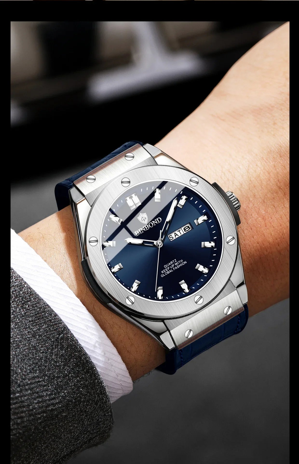 New Man Leather Casual Sports Clock Men Luxury Watch Automatic Watches Mens Top Fashion Quartz Wristwatches Man Reloj Hombre