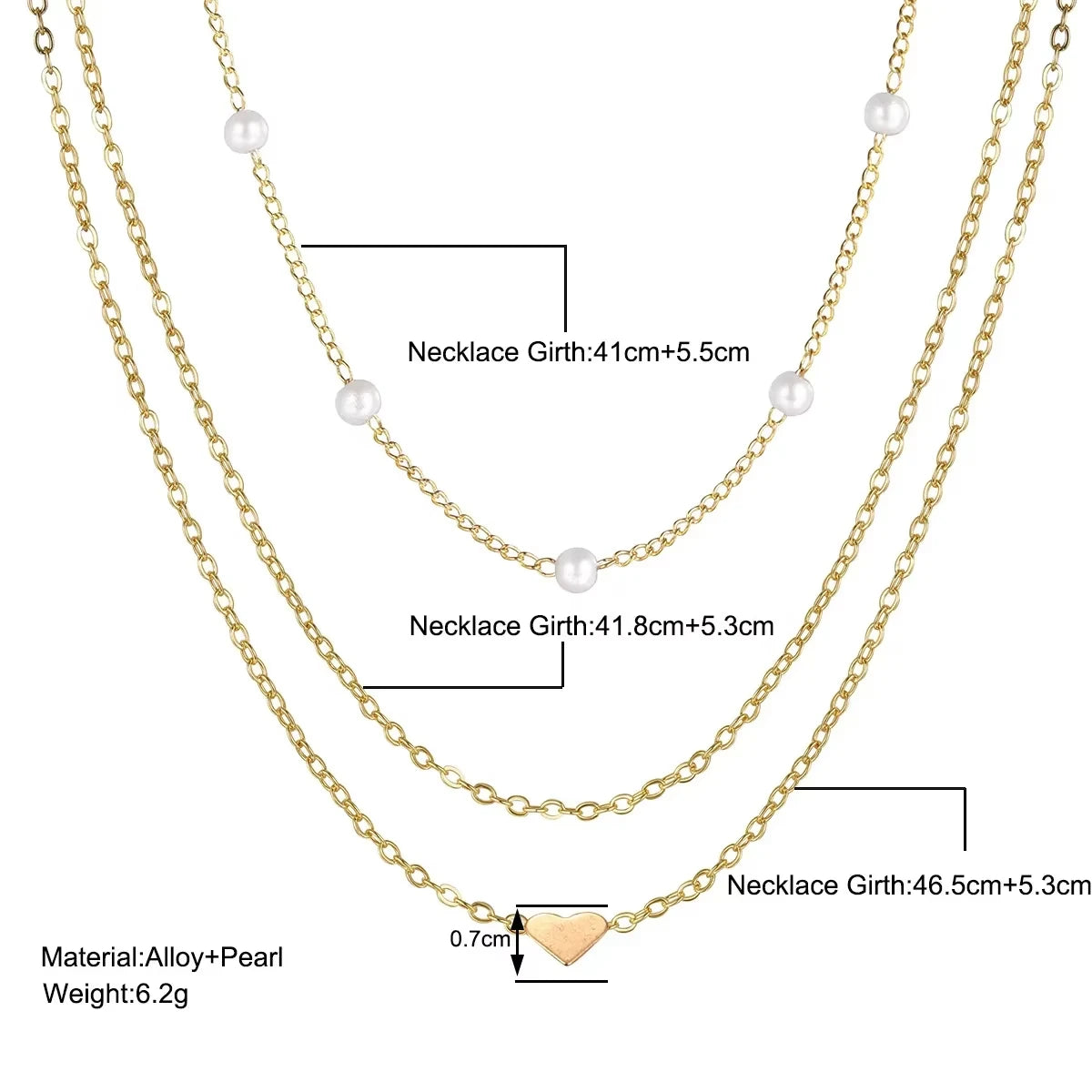 Multilayer Pearl Cross Love Heart Pendant Necklaces for Women Gold Color Fashion Collarbone Neck Chain 2024 Trend Jewelry