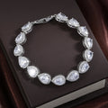 ZAKOL Classic Geometric Water Drop CZ Bracelet for Women Bridal Gorgeous Buling Zircon Party Wedding Jewelry