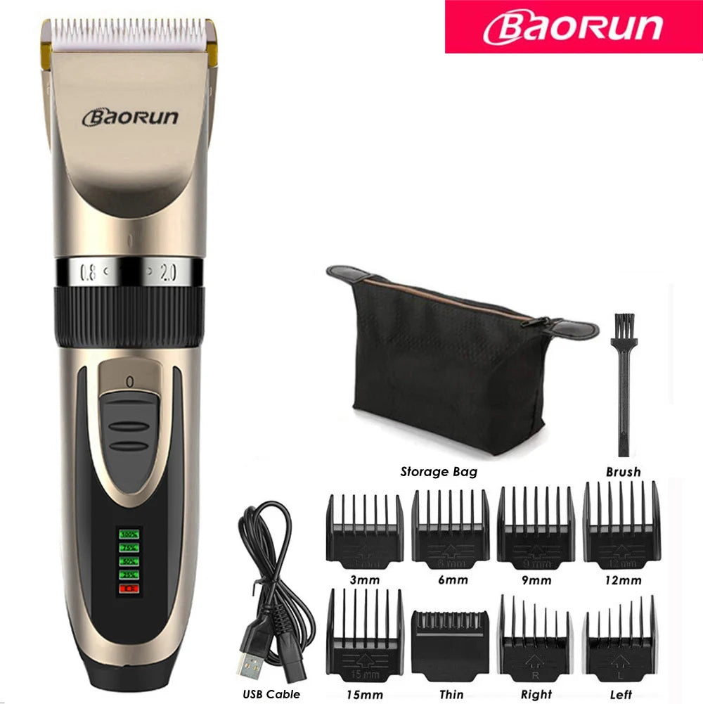 BaoRun Dog Clippers Dogs Grooming Clipper Shaver USB Rechargeable Professional Pet Cat Hair Trimmer Low-Noise Haricut Machine