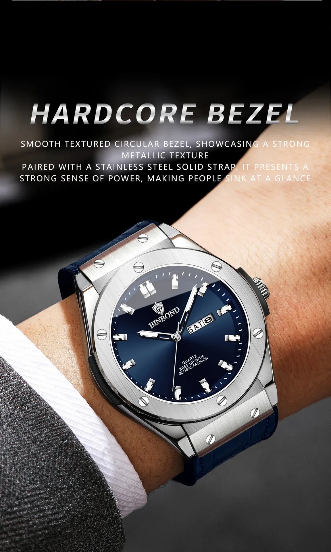 New Man Leather Casual Sports Clock Men Luxury Watch Automatic Watches Mens Top Fashion Quartz Wristwatches Man Reloj Hombre
