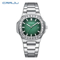 CRRJU Casual Business Diamond Clock Men Luxury Watch Automatic Watches Mens New Fashion Quartz Wristwatches Relogio Masculino