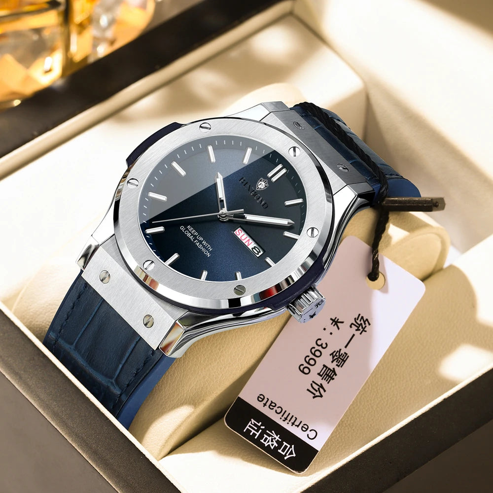New Man Leather Casual Sports Clock Men Luxury Watch Automatic Watches Mens Top Fashion Quartz Wristwatches Man Reloj Hombre