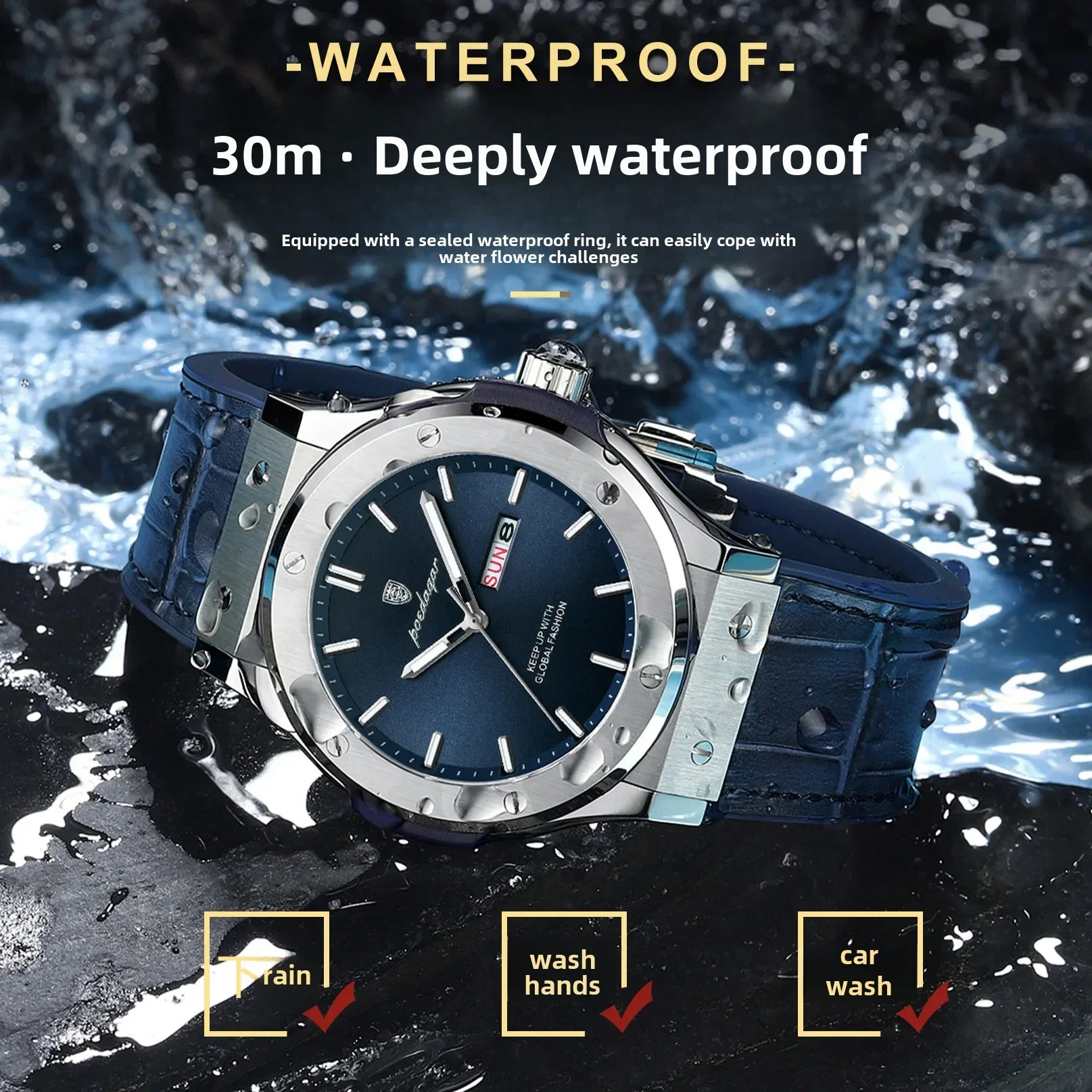 New Man Leather Casual Sports Clock Men Luxury Watch Automatic Watches Mens Top Fashion Quartz Wristwatches Man Reloj Hombre