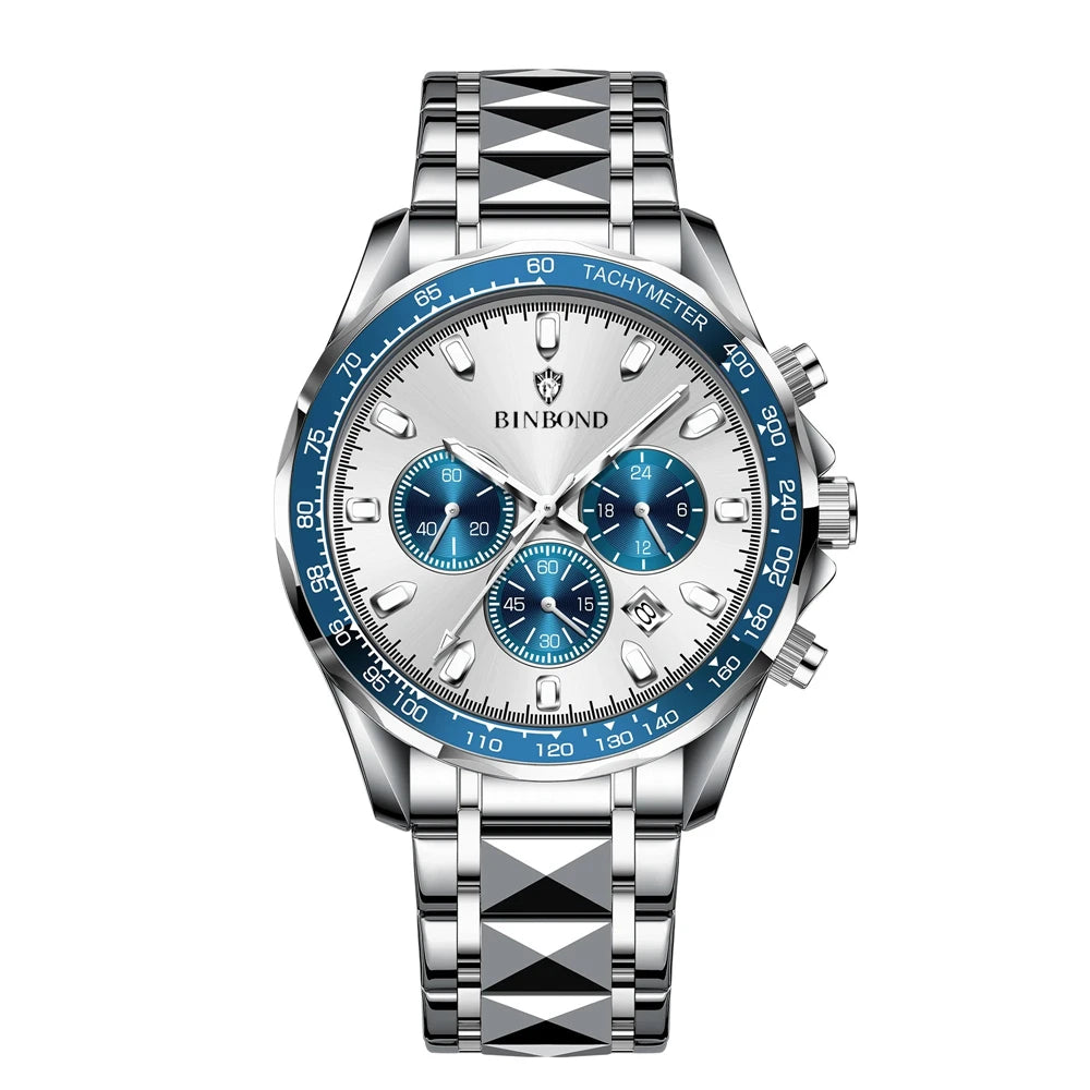 New Automatic Watch For Man Small Dial Blue Digital Fashion Quartz Wristwatches Men Clock Luxury Watches Mens Gifts Cadeau Homme