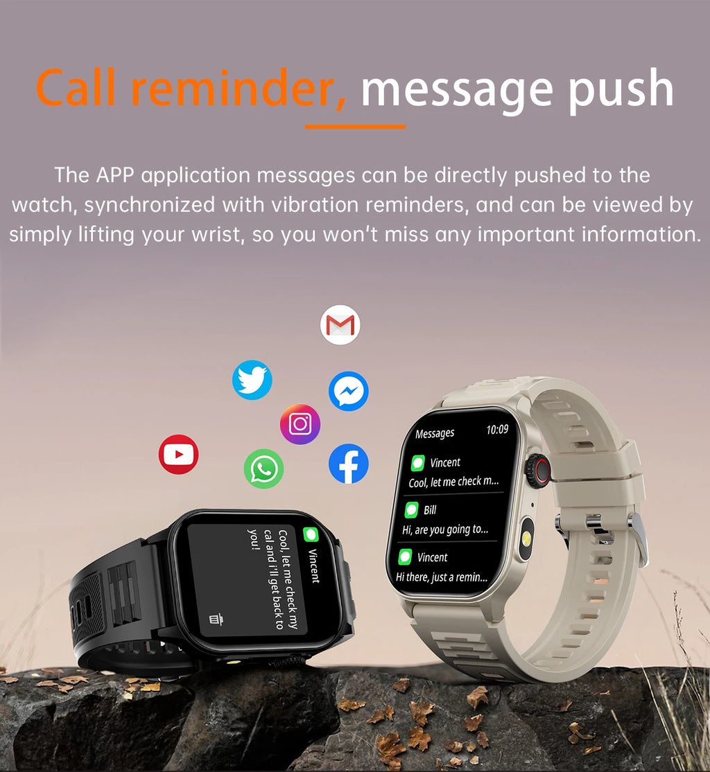LIGE 2.01" HD Display Smart Watch For Men Women Health Monitor Sports Fitness Watches AI Voice Bluetooth Call Man Smartwatch New
