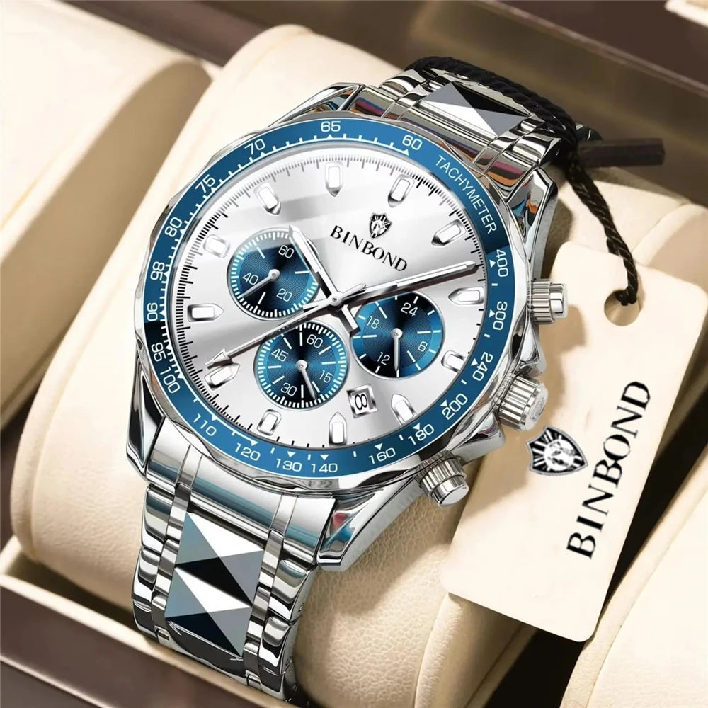 New Automatic Watch For Man Small Dial Blue Digital Fashion Quartz Wristwatches Men Clock Luxury Watches Mens Gifts Cadeau Homme