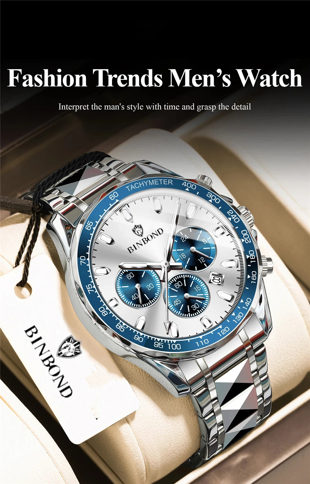 New Automatic Watch For Man Small Dial Blue Digital Fashion Quartz Wristwatches Men Clock Luxury Watches Mens Gifts Cadeau Homme