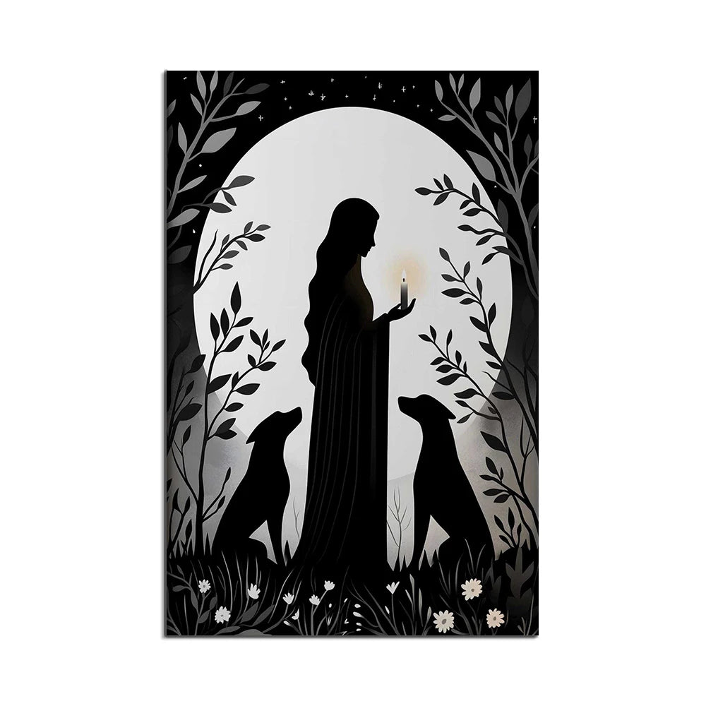 Hecate print, Greek goddess of magic and witchcraft, Art Nouveau, sacred feminine artwork, Greek mythology, Greek goddess poster