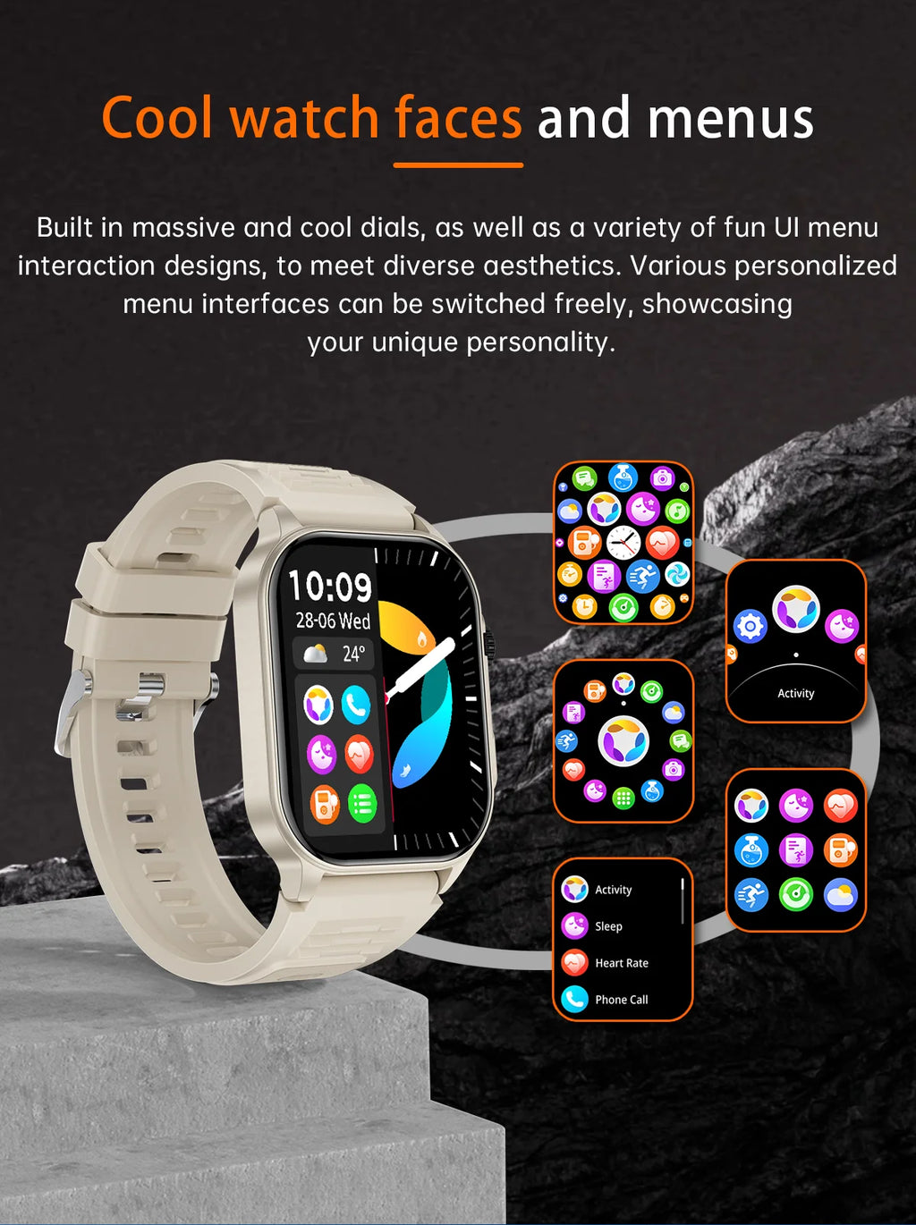 LIGE 2.01" HD Display Smart Watch For Men Women Health Monitor Sports Fitness Watches AI Voice Bluetooth Call Man Smartwatch New