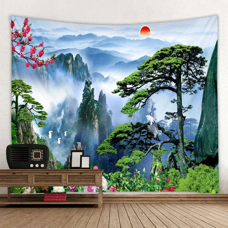 Mount Fuji, Japan Tapestry Art Printing Tapestry The Great Wave of Kanagawa Wall Hanging Decoration Household Japanese Tapestry