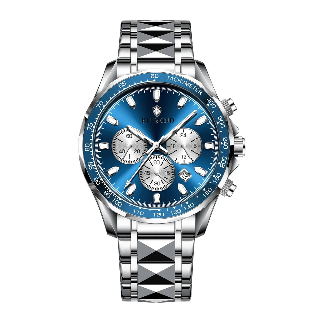 New Automatic Watch For Man Small Dial Blue Digital Fashion Quartz Wristwatches Men Clock Luxury Watches Mens Gifts Cadeau Homme