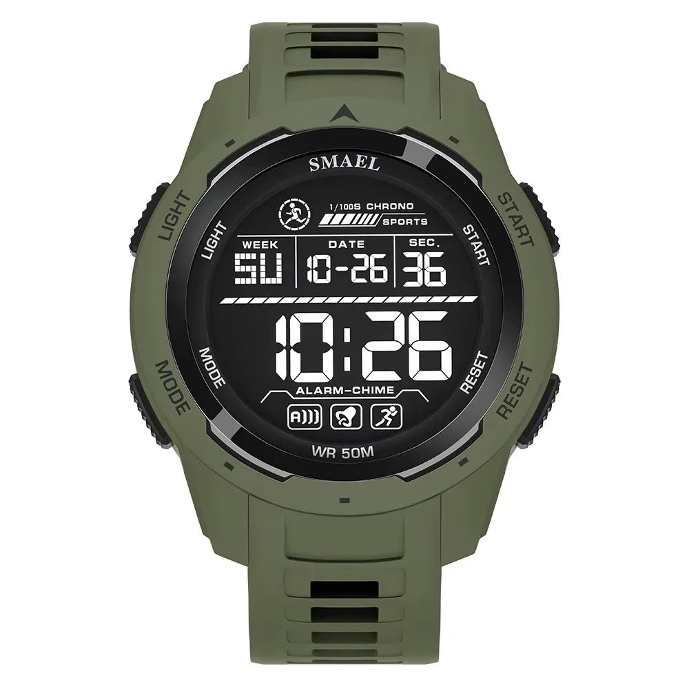 SMAEL Watch 8105 Camo Strap Men Sports Multifunctional Watches Waterproof Shock Digital Display LED Wristwatch for Man