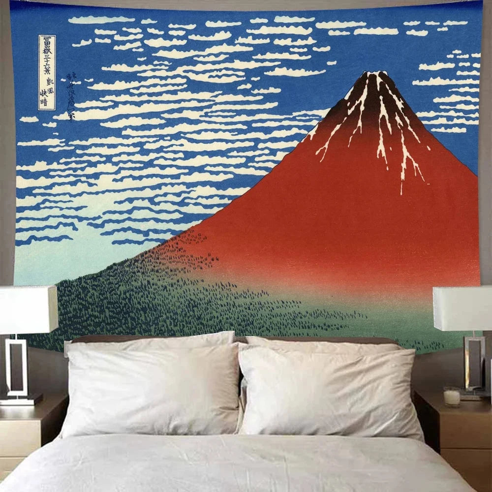 Mount Fuji, Japan Tapestry Art Printing Tapestry The Great Wave of Kanagawa Wall Hanging Decoration Household Japanese Tapestry