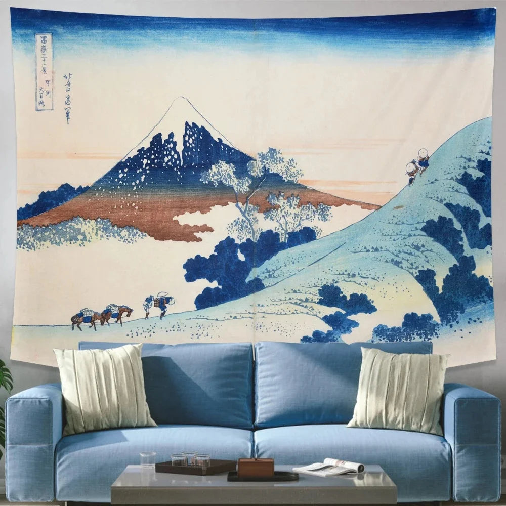 Mount Fuji, Japan Tapestry Art Printing Tapestry The Great Wave of Kanagawa Wall Hanging Decoration Household Japanese Tapestry