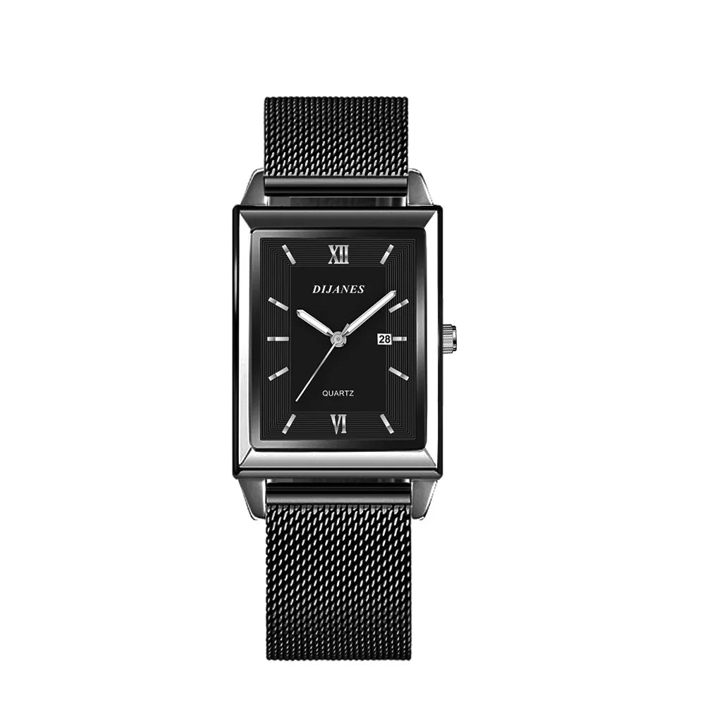 New Luxury Fashion Gold Watch for Women Men Stainless Steel Quartz Wristwatch Women's Watches Ladies Calendar Clock