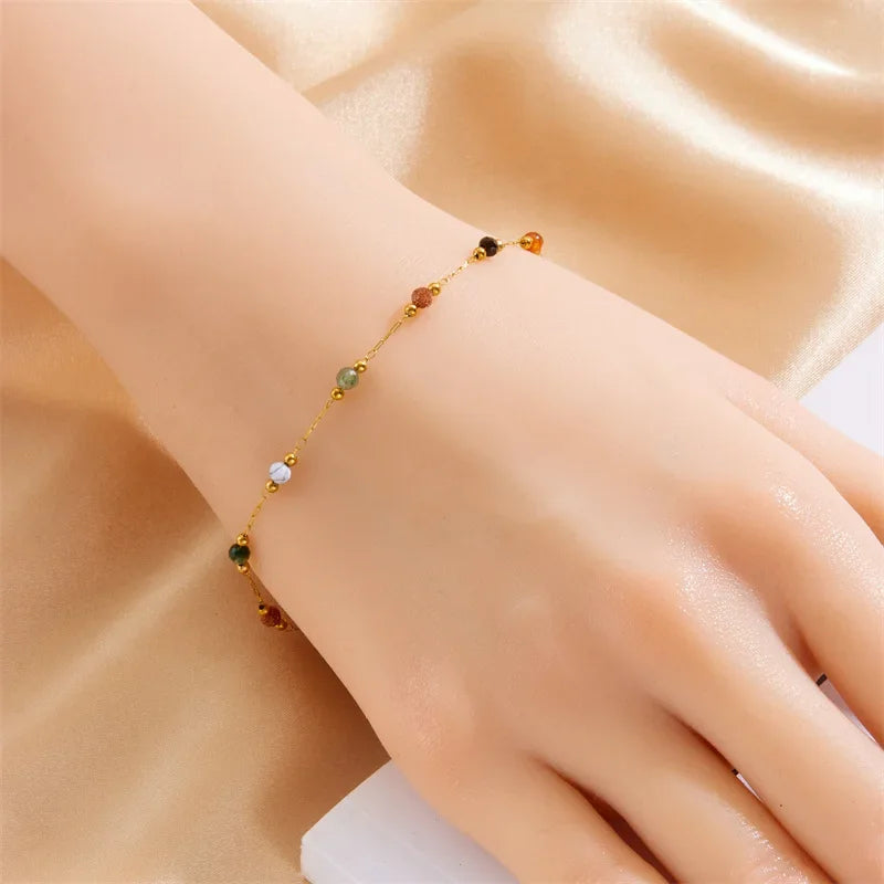 Personalized And Creative Color Bead Women's Bracelet Women's Retro Fashion Thin Bracelet Jewelry Gift