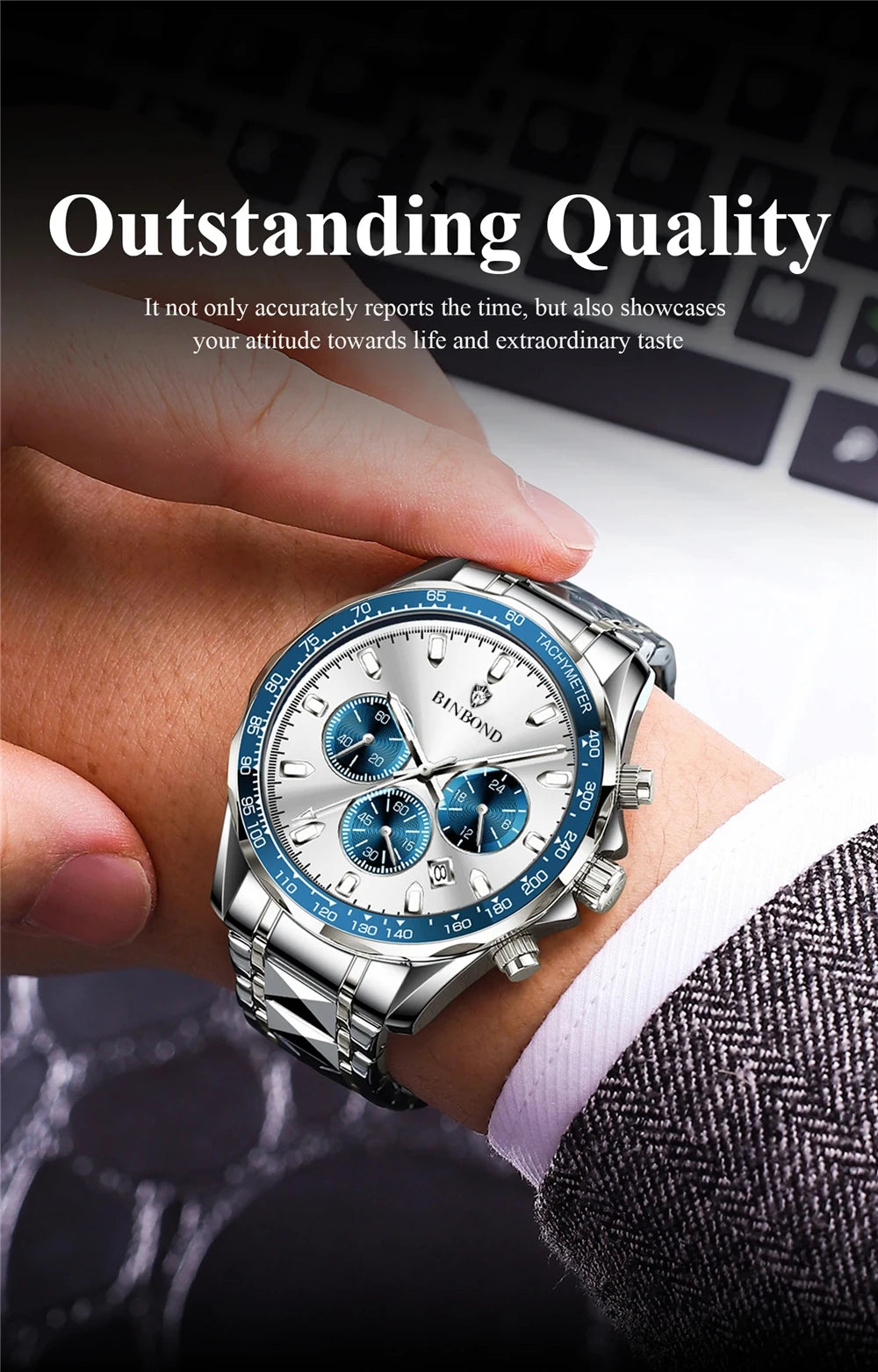 New Automatic Watch For Man Small Dial Blue Digital Fashion Quartz Wristwatches Men Clock Luxury Watches Mens Gifts Cadeau Homme