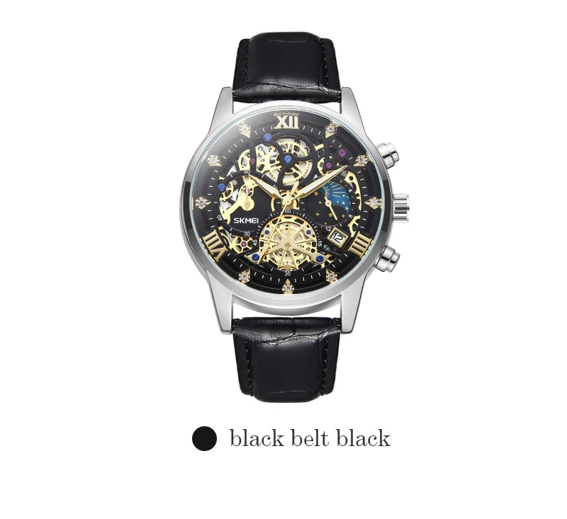 SKMEI Top Brand Luxury Full Steel Business Watches Mens 3Bar Waterproof Japan Quartz movement Calendar Wristwatches reloj hombre