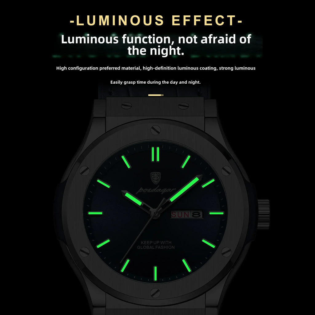 New Man Leather Casual Sports Clock Men Luxury Watch Automatic Watches Mens Top Fashion Quartz Wristwatches Man Reloj Hombre