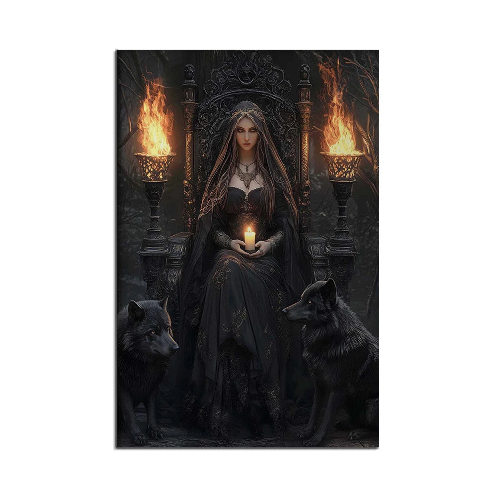 Hecate print, Greek goddess of magic and witchcraft, Art Nouveau, sacred feminine artwork, Greek mythology, Greek goddess poster